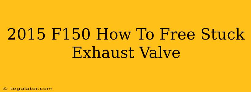 2015 F150 How To Free Stuck Exhaust Valve