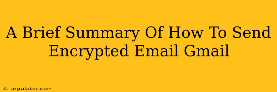 A Brief Summary Of How To Send Encrypted Email Gmail