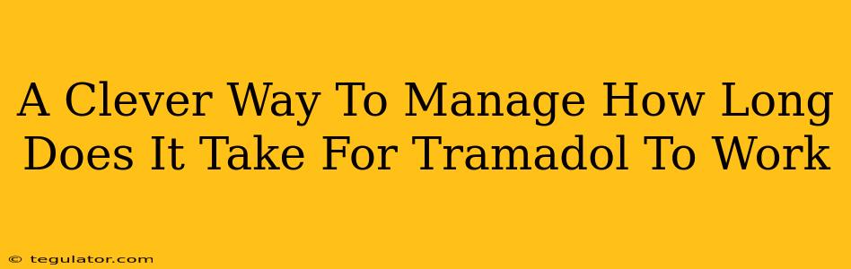 A Clever Way To Manage How Long Does It Take For Tramadol To Work