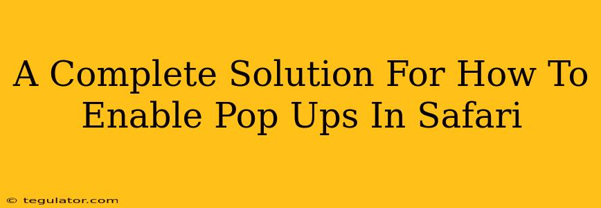 A Complete Solution For How To Enable Pop Ups In Safari