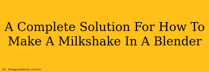 A Complete Solution For How To Make A Milkshake In A Blender