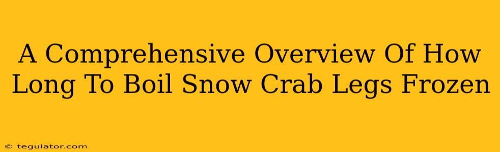 A Comprehensive Overview Of How Long To Boil Snow Crab Legs Frozen