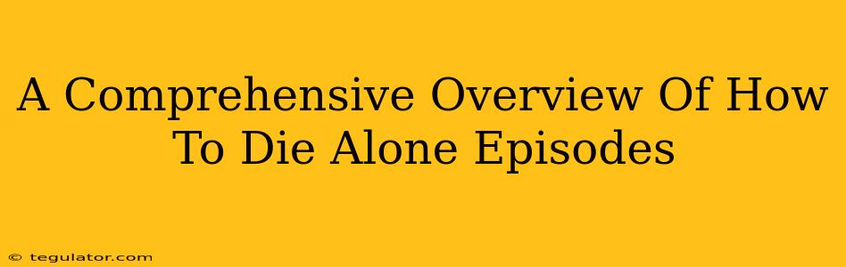 A Comprehensive Overview Of How To Die Alone Episodes