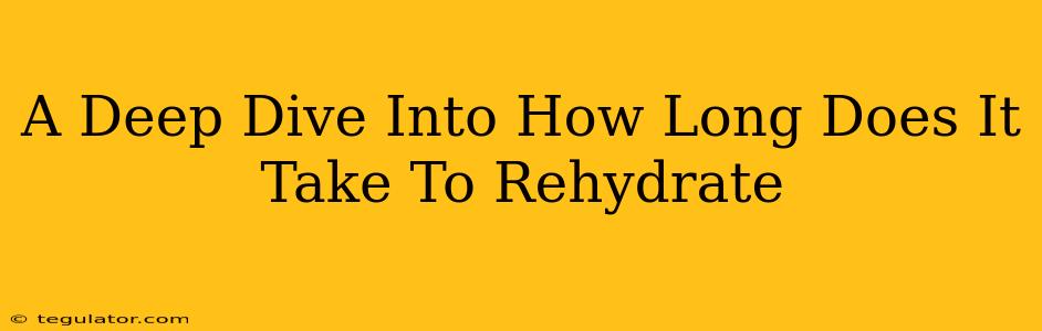 A Deep Dive Into How Long Does It Take To Rehydrate