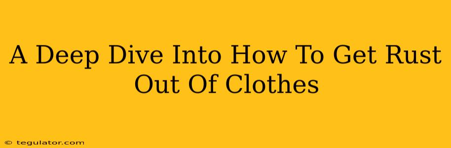 A Deep Dive Into How To Get Rust Out Of Clothes