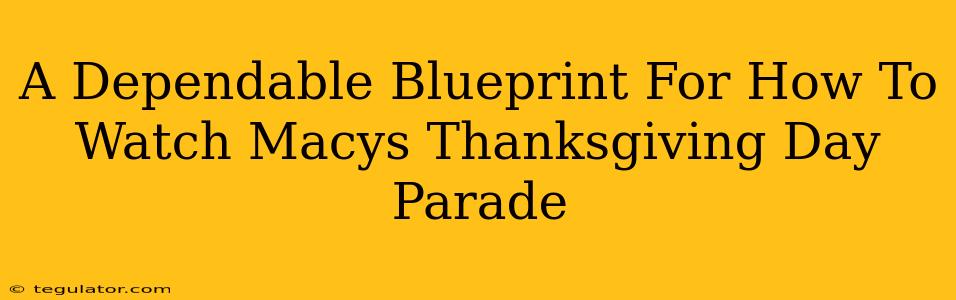 A Dependable Blueprint For How To Watch Macys Thanksgiving Day Parade