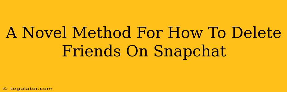 A Novel Method For How To Delete Friends On Snapchat