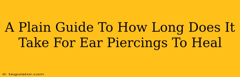 A Plain Guide To How Long Does It Take For Ear Piercings To Heal