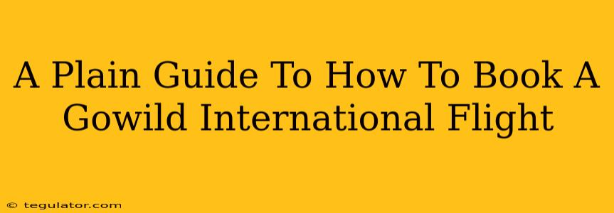 A Plain Guide To How To Book A Gowild International Flight