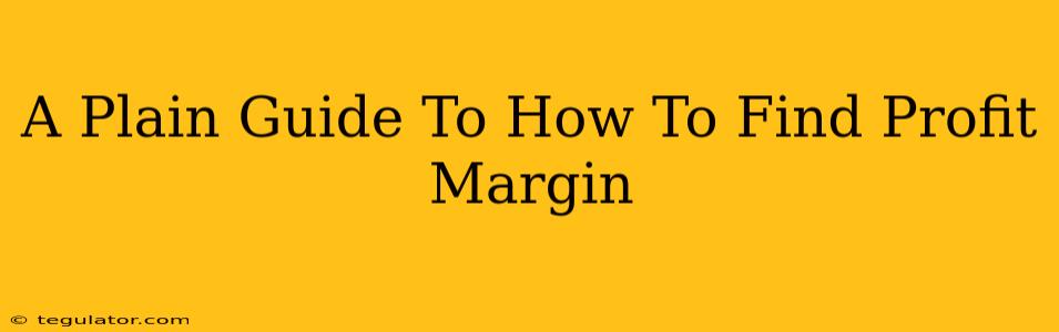 A Plain Guide To How To Find Profit Margin