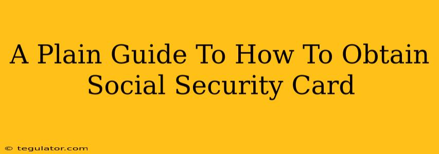 A Plain Guide To How To Obtain Social Security Card