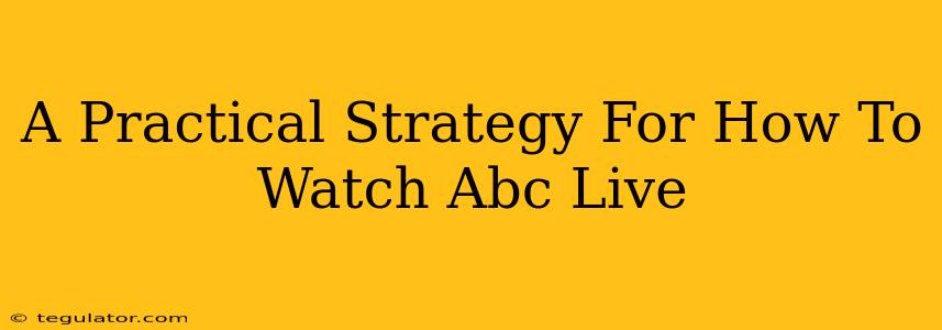 A Practical Strategy For How To Watch Abc Live