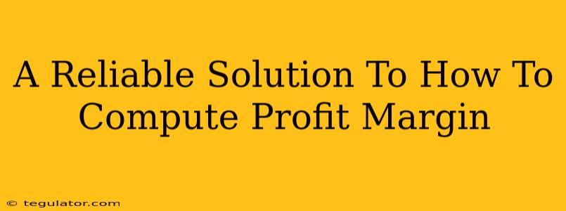 A Reliable Solution To How To Compute Profit Margin