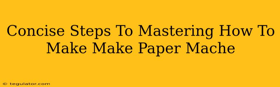 Concise Steps To Mastering How To Make Make Paper Mache