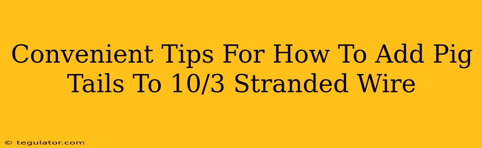 Convenient Tips For How To Add Pig Tails To 10/3 Stranded Wire