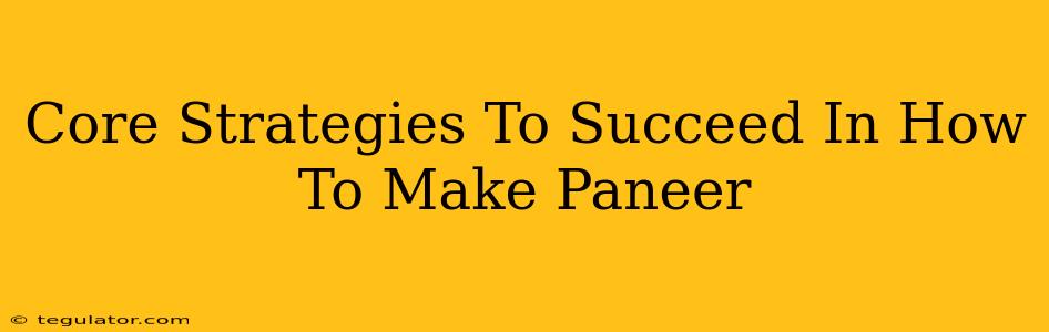 Core Strategies To Succeed In How To Make Paneer