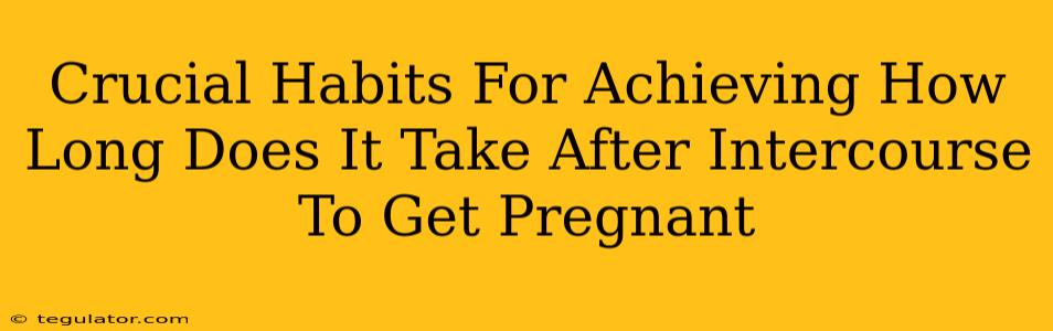 Crucial Habits For Achieving How Long Does It Take After Intercourse To Get Pregnant