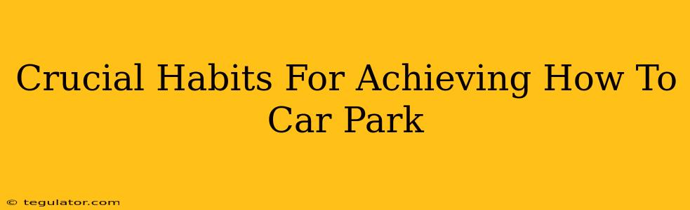 Crucial Habits For Achieving How To Car Park