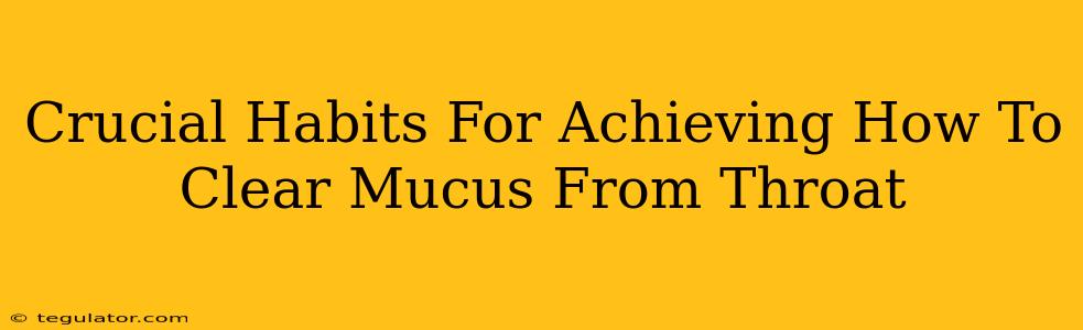 Crucial Habits For Achieving How To Clear Mucus From Throat