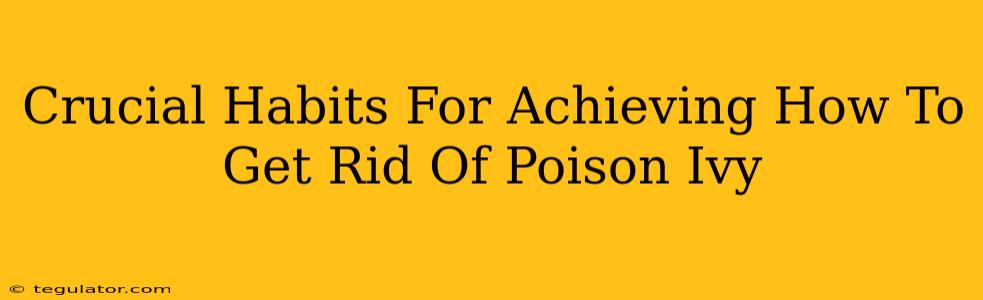 Crucial Habits For Achieving How To Get Rid Of Poison Ivy