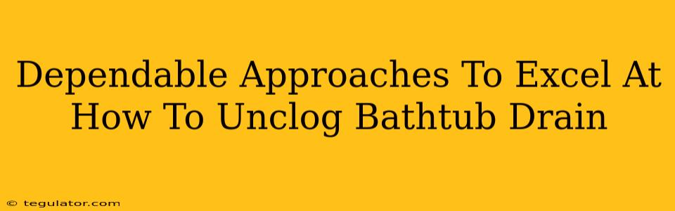 Dependable Approaches To Excel At How To Unclog Bathtub Drain