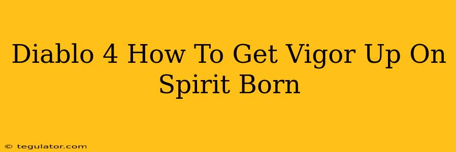 Diablo 4 How To Get Vigor Up On Spirit Born