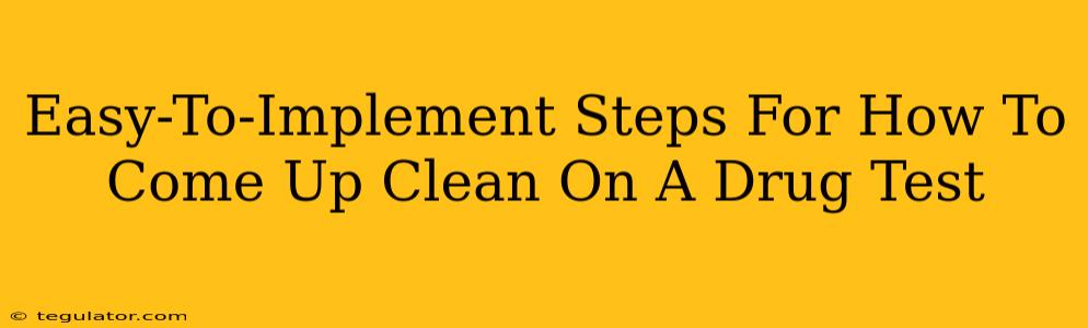 Easy-To-Implement Steps For How To Come Up Clean On A Drug Test