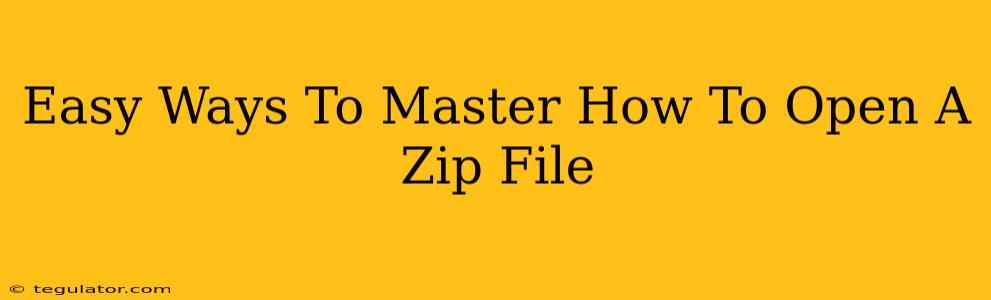 Easy Ways To Master How To Open A Zip File