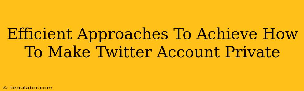 Efficient Approaches To Achieve How To Make Twitter Account Private