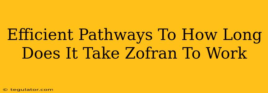 Efficient Pathways To How Long Does It Take Zofran To Work