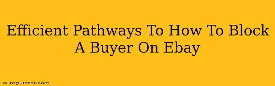 Efficient Pathways To How To Block A Buyer On Ebay