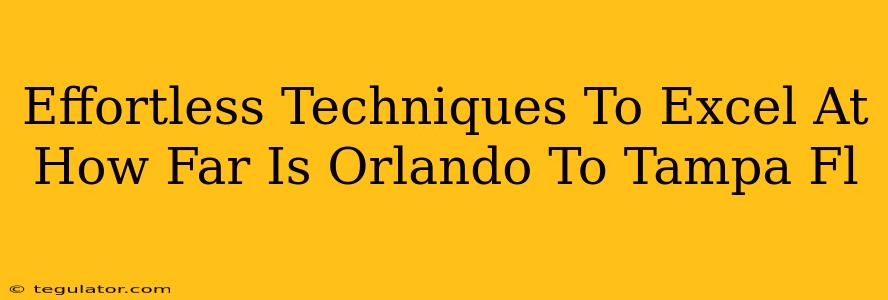 Effortless Techniques To Excel At How Far Is Orlando To Tampa Fl