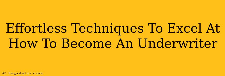 Effortless Techniques To Excel At How To Become An Underwriter