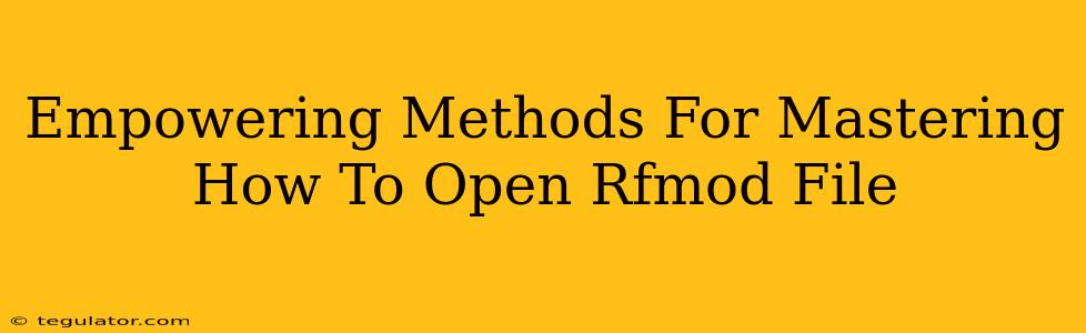 Empowering Methods For Mastering How To Open Rfmod File