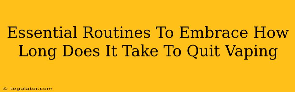 Essential Routines To Embrace How Long Does It Take To Quit Vaping