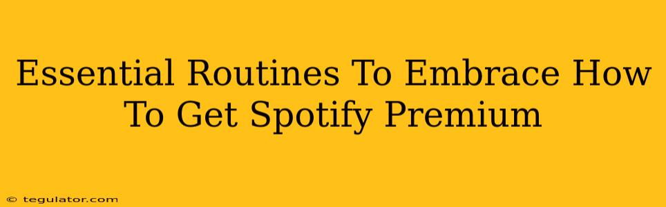 Essential Routines To Embrace How To Get Spotify Premium