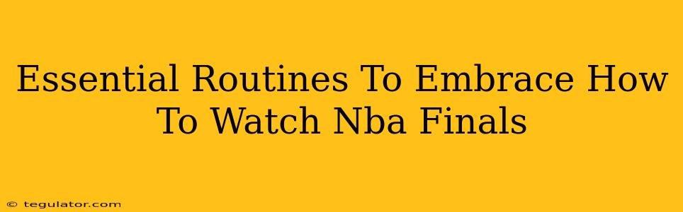 Essential Routines To Embrace How To Watch Nba Finals