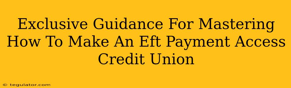 Exclusive Guidance For Mastering How To Make An Eft Payment Access Credit Union