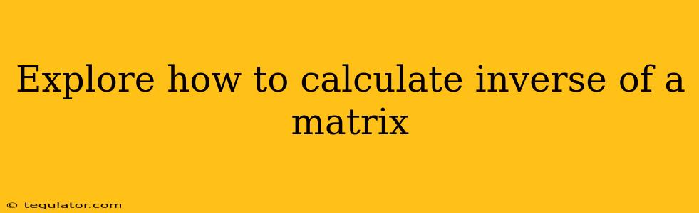 Explore how to calculate inverse of a matrix