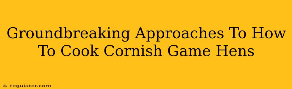 Groundbreaking Approaches To How To Cook Cornish Game Hens