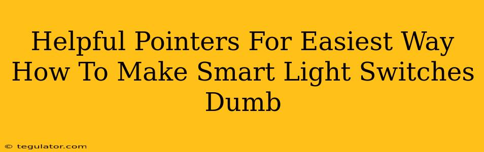 Helpful Pointers For Easiest Way How To Make Smart Light Switches Dumb