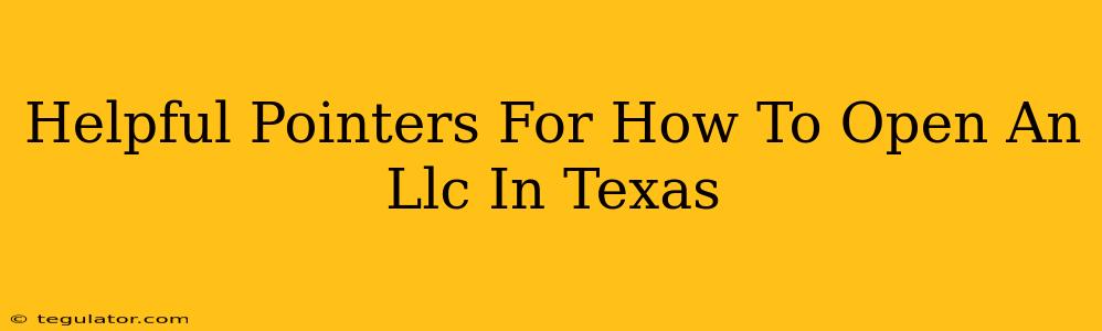 Helpful Pointers For How To Open An Llc In Texas