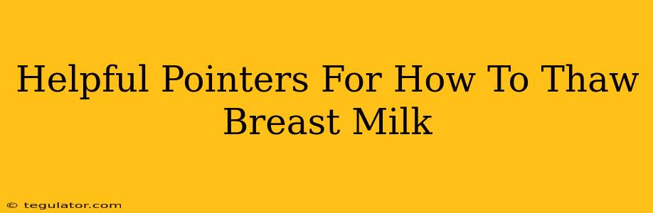 Helpful Pointers For How To Thaw Breast Milk