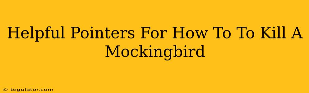 Helpful Pointers For How To To Kill A Mockingbird