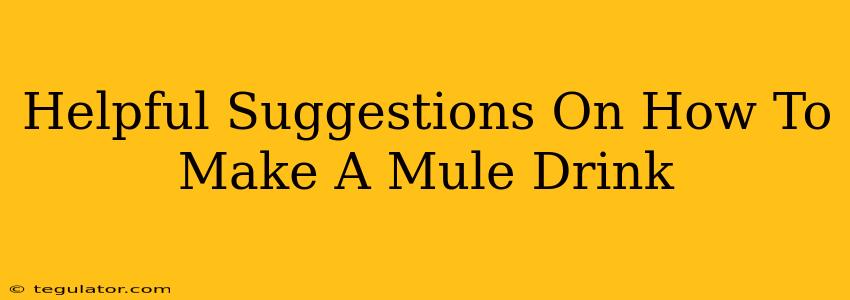 Helpful Suggestions On How To Make A Mule Drink