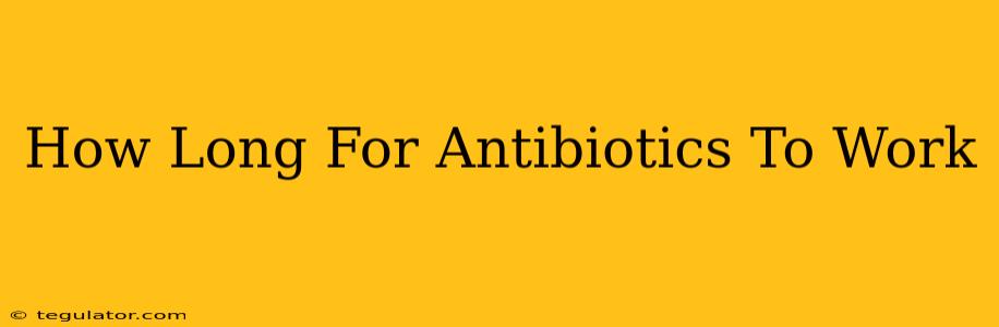 How Long For Antibiotics To Work