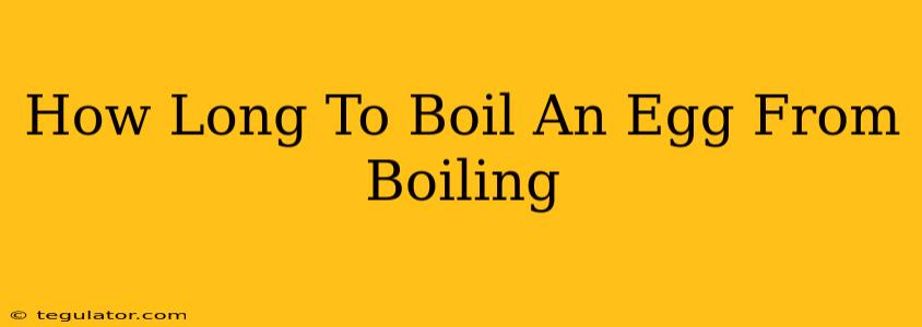 How Long To Boil An Egg From Boiling