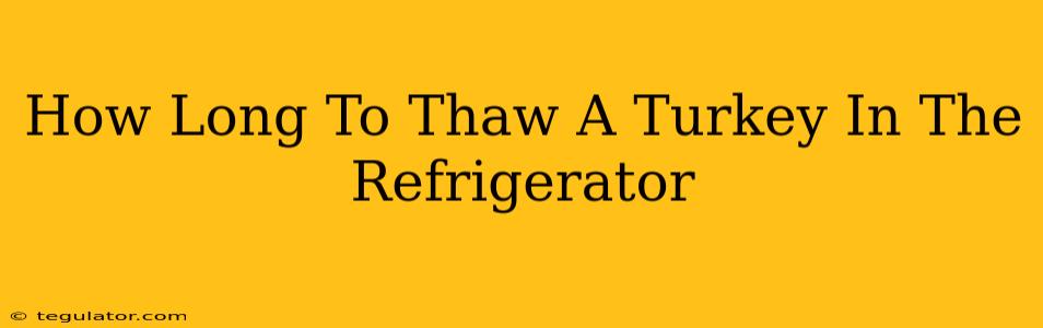 How Long To Thaw A Turkey In The Refrigerator