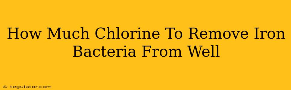 How Much Chlorine To Remove Iron Bacteria From Well