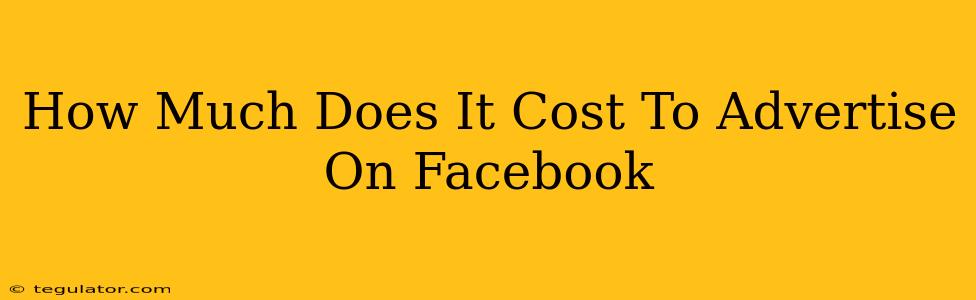 How Much Does It Cost To Advertise On Facebook